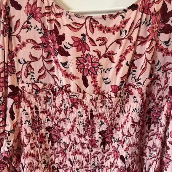 Torrid Woman’s Plus Size Longsleeve Pink Floral Blouse Babydoll Top 4X - Picture 9 of 13